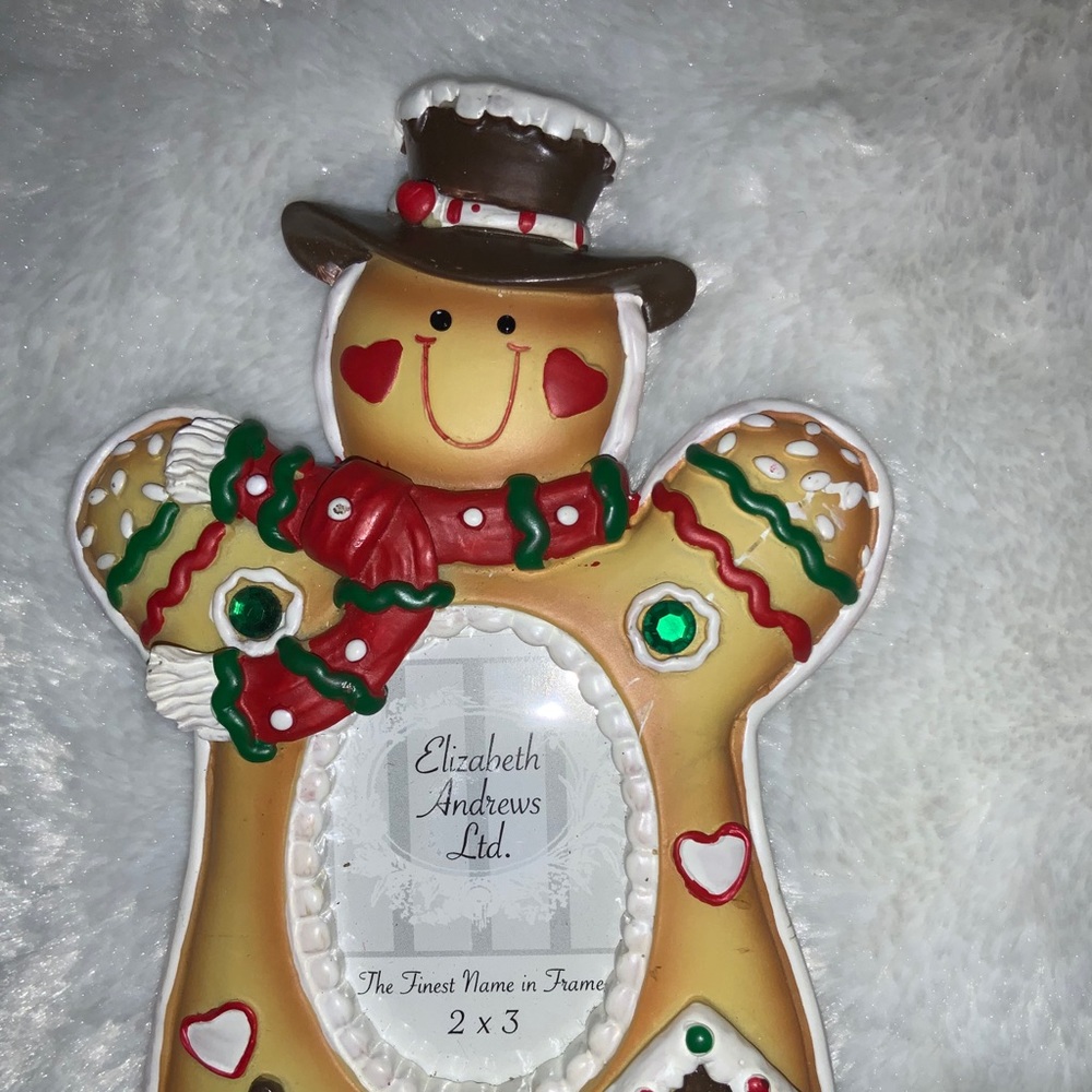 ☃️4/$22☃️ GINGERBREAD MAN PHOTO FRAME - BLACK HAT